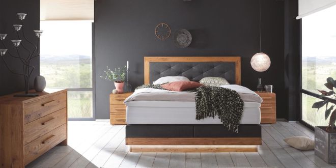 Boxspring Massage Wasserbett 200x220 Dual Dolomit Rocc LED