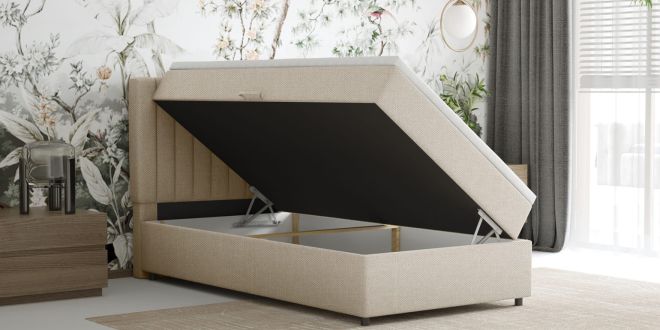 Boxspringbett 120x200 mit Bettkasten Moravit H4