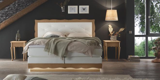 Boxspring Massage Wasserbett 200x220 Dual Montana Forna LED