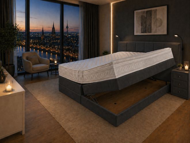 Boxspringbett 180x200 mit Bettkasten Lugano