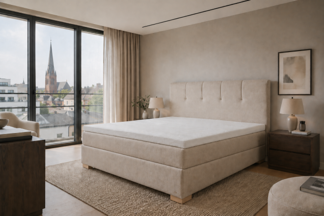 Boxspringbett 180x200 mit Matratzen und Topper günstig Modell Lugano 
